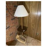 Vintage Floor Lamp & Basket