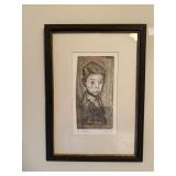 Irving Amen Etching: 'Boy #2' Ed. 51/90