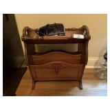 Vintage Magazine Rack & Alarm Clock