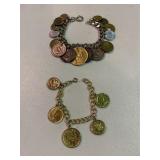 2 Coin Charm Bracelets