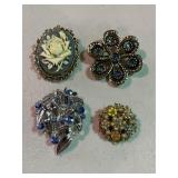 4 Costume Jewelry Pins