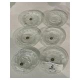 5 Westmoreland Glass Clear Crystal Cup Plates