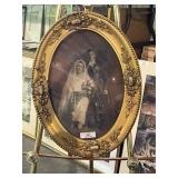 Gold Gilded Bubble Glass Vintage Portrait