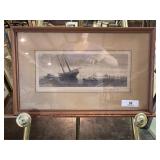 Black & White Maritime Etching