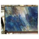 Framed Abstract Fluid Art Painting