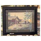 Vintage Framed Watercolor