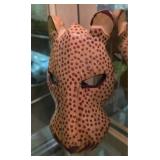 Wood Carved Cheetah Mask