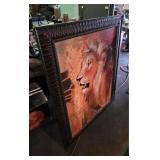 Large Framed Lion Print