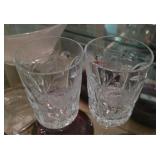 Pair of Starry Crystal Low Ball Tumblers