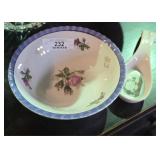 Hand Painted Japan Bowl & Spoon Rest