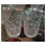 Pair of Starry Crystal Low Ball Tumblers