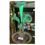 Uranium & Depression Glass Fenton Epergne