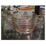 Vintage Pink Depression Glass Sugar Bowl