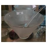 MCM Ribbed Punch Bowl & Ladle