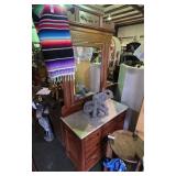 Eastlake Marble Top Dresser & Mirror