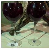Lenox Ruby Red Clear Stem Goblets