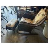 Wicker Rocker With Foot Stool