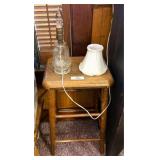 Primitive Wood Stool & Lamp