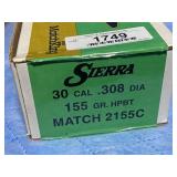 Sierra Match King 155 gr. Match .30 cal Bullets