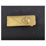 Diamond & 14KT Gold Plated Money Clip