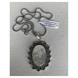 Mother of Pearl Pendant Necklace w/ Chain