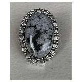 Snowflake Obsidian Ring Size 6