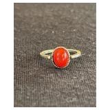 Southwest Style Coral Ring