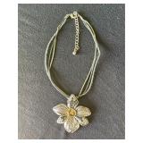 Chicos Large Flower Necklace