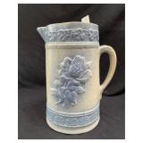 Blue & White Stoneware Pitcher