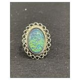 Blue Opal Ring Size 9