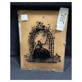 Vintage Reverse Painted Silhouette