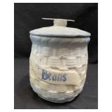 Blue & White Stoneware 'Beans' Cannister