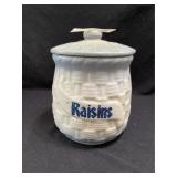 Blue & White Stoneware 'Raisins' Cannister
