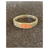Sterling Pink Coral Ring