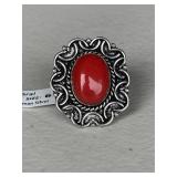 Red Coral Ring Size 6