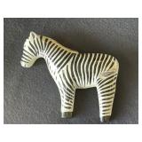 Hand Painted Wooden Large Zebra Brooch