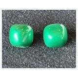 1950's Emeral Green Earrings