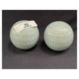 Set of 2 Decorative Blue Orbs