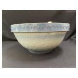 Blue & White Stoneware Basket Weave Batter Bowl