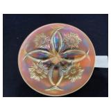 Dugan Four Flowers Carnival Glass Plate