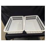 2 White Storage Trays