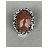 Red Sun Stone Ring Size 6