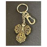 Metal Angel Key Chain with CZ Stones