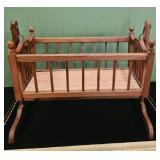 Vintage Rocking Pendulum Doll Cradle