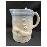 Blue & White Stoneware Pitcher