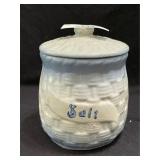 Blue & White Stoneware 'Salt' Cannister