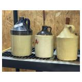 3 Stoneware Shoulder Jugs
