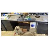 3 Piece Desk / Work Bench & Contents