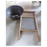 Silver Plate Bowl & Small Washboard