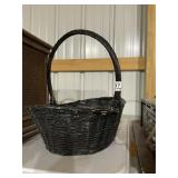 Small Oval Black Wicker Basket